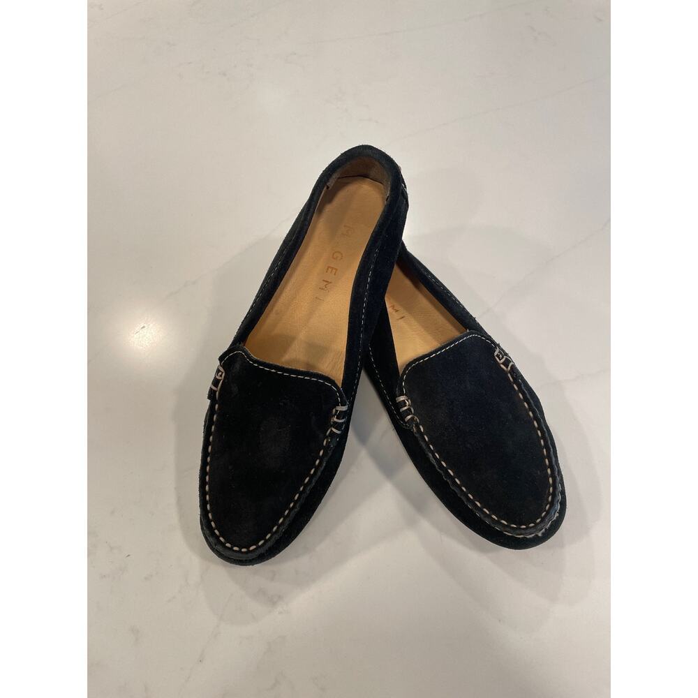 M. Gemi The Felize Suede Driving Moccasins - Black with Tan Pegs - size 35